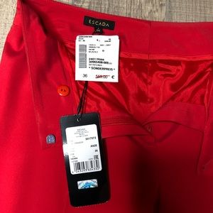 Escada red pants designer brand luxury clothes business clothes